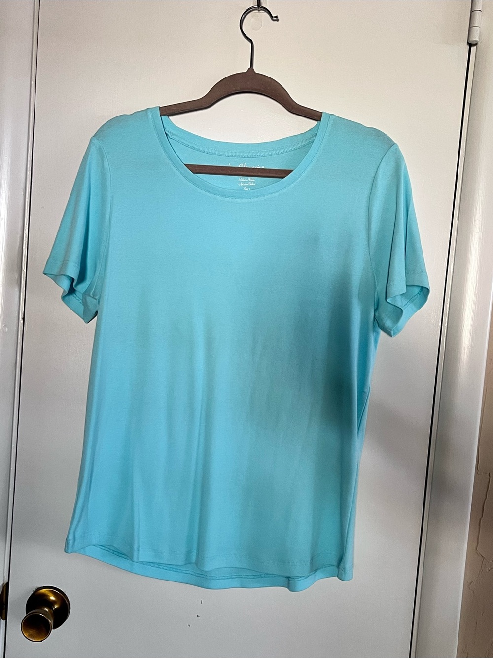 Chico's Aqua Blue Short Sleeve Crewneck Tee
